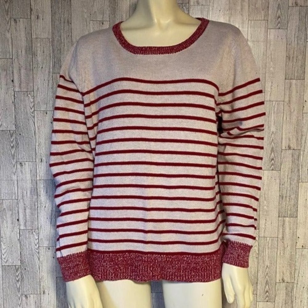 Gap Red with Stripes Sweater Size Large